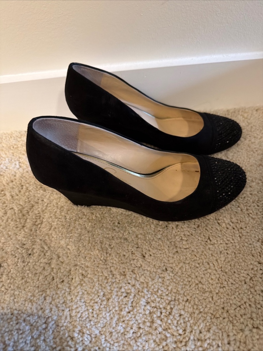 Jessica Simpson Sanora Black Wedged. Stored in box, Box included.